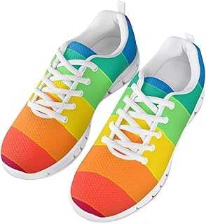 POLERO Original Classic Iridescence Rainbow Nurse Shoes Nurse Comfortable Shoes Womens Mens Breathable Sneaker Sport Shoes Lightweight Running Shoes Running Gym Shoes Lace Up Casual Shoes 36-48 EU