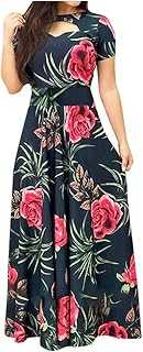 Summer Dress for Women UK Casual Floral Ladies Fashion Dress Sleeve Women Boho Short Print Long Women's Summer Casual for UK Elegant UK