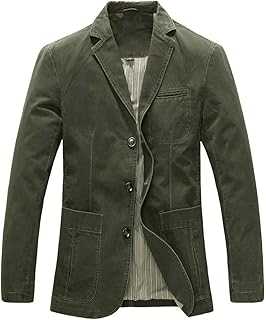 Allthemen Mens Casual Blazer Slim fit Long Sleeve Jacket Washed Cotton 3-Button Casual Suits Blazer Jackets