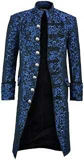 Lxitoler Mens Victorian Costume Halloween Costumes Men Steampunk Vintage Jacket Pirate Halloween Coats Renaissance Costumes Open Front Cardigan