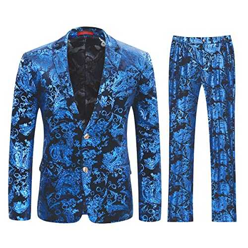Mens Tuxedo Suits 2 Piece Slim Fit Luxury Casual Wedding Business Dinner Jacquard Suit for Men Jackets Blazer Trousers