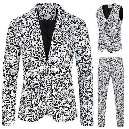 Men Suits Seasons Can Wear A Ball to Play Dating Digital Printing Suit Vest Trousers Suit 3 Piece Suit Mens Vest Pants Set