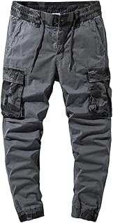 Camouflage Cargo Trousers Men Smart Casual Elasticated Waist Drawstring Combat Track Sweatpants Tracksuit Bottoms with Multi Pokets Camo Gym Workout Running Sweatpants Leisure Cotton Work Pants