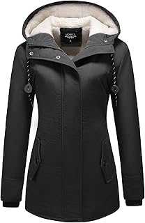 MODFUL Women's Sherpa Lined Parka Jacket Warm Winter Coat Hooded Thick Outerwear