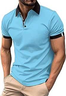 Men's Polo Shirt Short Sleeve Regular Fit Summer Breathable Work Shirt Cotton Golf Shirt Sport Leisure Multifunctional Clothing T-Shirt Men by LKW Man