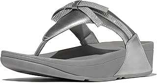 Women's Lulu Glitz-Bow Leather Toe-Post Sandals