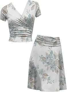 Summer Dresses for Women UK Women's V Neck Short Sleeve Splicing Print Fashion Casual Dress Print Summer Dresses for Women UK Elegant