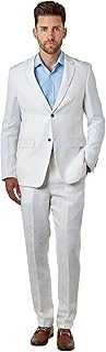 RAY Mens 100% Pure Linen 2 Piece Suit Light Weight Tailored Fit Summer Jacket Trouser