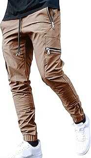 Cargo Joggers for Men UK Black Cargo Trousers Multi-Pocket with Zipper Sweatpants Slim Fit Tracksuit Bottoms Quick Dry Cuffed Pants Mens Joggers Work Pant Skinny Stretch Tracksuit Bottoms