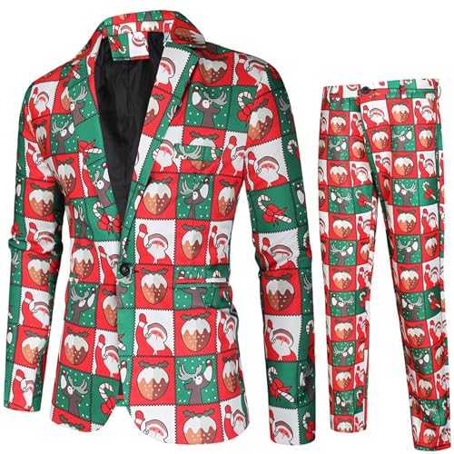 Men's Plus Size Printed Suit Jacket Trousers Jacket Trousers Two Piece Suit Camouflage Net Suit