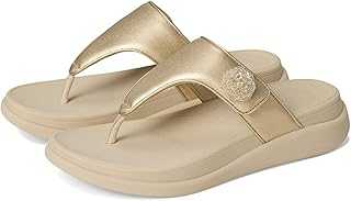 Women's F-Mode Go Beadie-Button Adj. Flatform T/P Sandals
