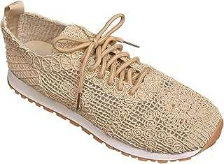 Ladies Trainers Knit Wide Fit Wedge Shoes Breathable Lace Hollow Lace up Tennis Sneakers Lightweight Falt Cushion Walking Trainer Casual Soft Sole Orthopedic Shoe Comfy Outdoor Sport Shoes