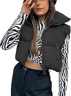 Womens Gilet Jacket Cropped Quilted Zip Up Vest Waistcoat Puffer Padded Winter Wear Bodywarmer Short Coat
