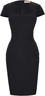 GRACE KARIN Womens Vintage Pencil Work Dress Short Cap Sleeve 1950s Bodycon Dress CL007597