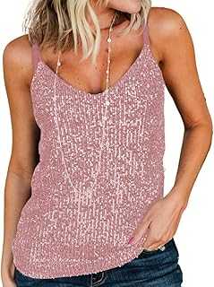 AirMood Women Sexy Scoop Neck Sparkle Shimmer Tank Vests