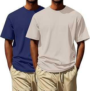 Mens Multipack T Shirts 2PC Solid Round Neck Short Sleeve Shirts Summer Casual Basic Tops