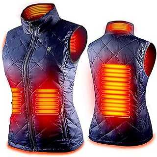 Heated Body Warmer Ladies,Women Heated Vest USB Electric Heated Jackets Washable Winter Warm Vest Coat Thermal Heated Gilet with 5 Heating Pads for Cycling Hiking(No Power Bank)