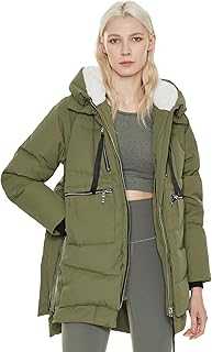 Orolay Women's Thickened Down Jacket Parka Hooded Long Puffer Coat for Winter