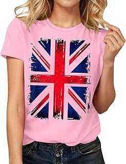 Summer Women's Short Sleeve Crew Neck Floral Printed Top T Shirts Casual Shirts Tee Blouse Glitter Top