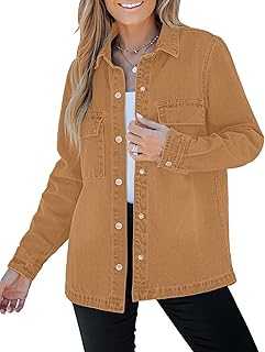 Jean Jackets for Women Button Down Denim Jacket Ladies Casual Jackets with Pockets