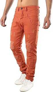 Mens Ripped Jeans Slim Fit Skinny Stretch Jean for Men Tapered Leg Denim Pants
