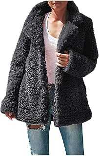 Zeiayuas Sherpa Coat for Women UK Fleece Fur Long Jacket Warm Winter Fluffy Teddy Coats Thermal Plush Outwear Loose Oversized Cardigan Casual Plain Open Front Loungewear Mid Length Overcoat Ladies