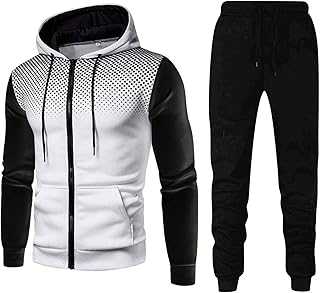 Cocila Men 2 Set Long Sleeve Pocket Outfits Sweatshirt and Pants Young Mens Suits Slim Fit Tracksuit Red Bottoms Open Hem Black