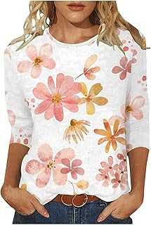 Women Summer Casual Tops Sleeve Crew Neck Print Graphic Large T Shirt Glitter Top
