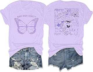 Bad Idea Right Shirts Women Vintage Album T Shirts Music Merch Tee Tops Concert Tour Shirts Funny Music Shirt