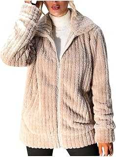 FunAloe Sherpa Fleece Jacket Women Winter Jackets Women'S Lightweight Quilted Jacket Thermal Suitable For Work & Leisure Coat For Women Thick Baseball Jacket Ladies Casual Jackets