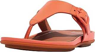 Women's Gracie Rubber-Buckle Leather Toe-Post Sandals Flat