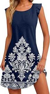 Summer Dresses for Women UK Casual Dress Sundress Flying Sleeve Skirt Bohemian