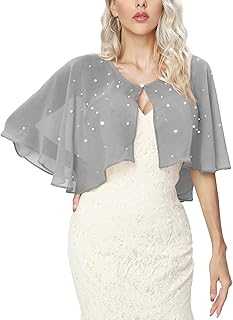 Heersan Women's Bolero Shrug Summer Chiffon Short Sleeve Cardigans Tops UK Open Front Sheer Shawl Tops Thin Jackets Evening Wedding S-XXL