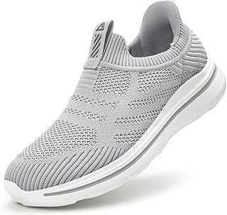 ODCKOI Sneakers Men's Hands-Free Trainers Lightweight Breathable Sneakers Men's Comfortable Mesh Casual Shoes Lace Up No Tie Sports Shoes