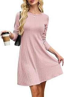AUSELILY Winter Dresses for Women UK Ladies Jumper Dresses Long Sleeve Knitted Pullover Dress Casual