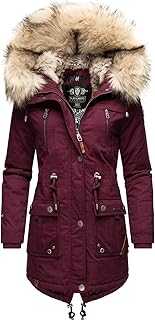 Navahoo Women's Winter Coat Cotton Parka with Faux Fur Hood Honey Fairy XS - XXL