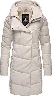Ragwear YOUMODO Women's Winter Coat Warm Quilted Coat Long in Wool Look with Hood Pavla Coat XS - 6XL