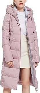 Xuehaya Women's Long Puffer Jacket Casual Zip Up Quilted Hooded Thickened Warm Winter Padded Down Coat Outerwear