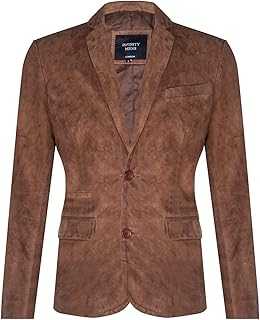 Men's Suede Blazer Jacket Soft Real Italian Leather Fitted Vintage Coat
