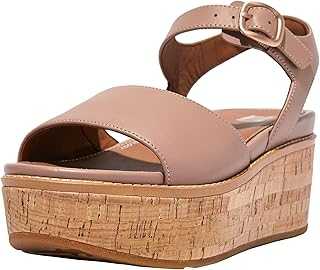 Women's Eloise Cork-WRAP Leather Back-Strap Wedge Sandals