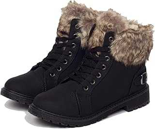 Ladies Faux Fur Grip Sole Winter Warm Ankle Womens Boots Trainers Shoes Size 3-7