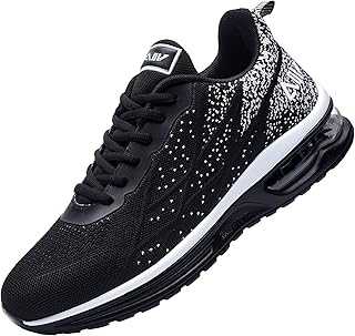Air Shoes for Men Tennis Sports Athletic Workout Gym Running Sneakers - Black - Size 8 UK