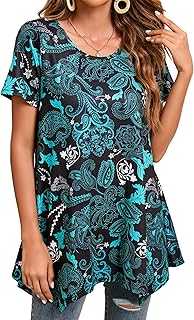 Enmain Womens Casual Tunic Tops Long Sleeve Ladies Longline Tunic Blouse Shirts Round Neck Plus Size Tunics Dress Floaty T Shirt for Women,S-3XL
