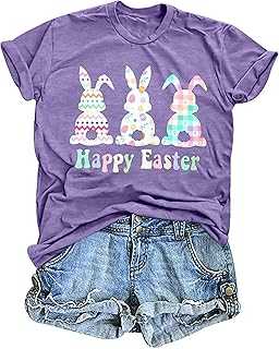 KIDDAD Believe Christmas T-Shirt Women Casual Short Sleeve Funny Letter Print Tee Tops