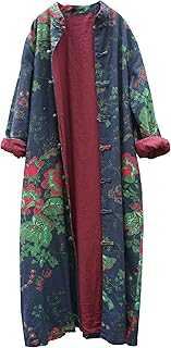 LUZU JUNU Women's Trench Coat Floral Print Jacket Cottagecore Clothing Casual Plus Size multicolored Outerwear