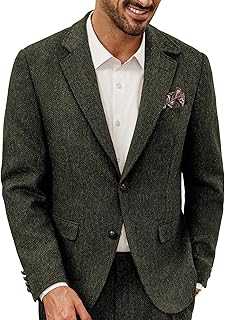 PJ PAUL JONES Men's Blazers Wool Blend Casual Suit Jacket Vintage Tweed Jacket
