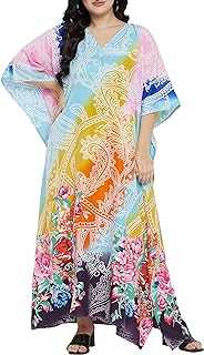 Gypsie Blu Women Kaftan Plus Size Trible Maxi Dresses Casual Boho Summer Kimono Caftans Ladies