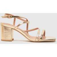 Schuh Wide Fit Stephanie Strappy High Heels In Gold