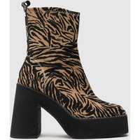 Shellys London Jupe Square Toe Boots In Black & Pink