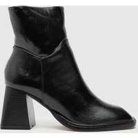 Schuh Bailey Square Toe Block Heel Boots In Black